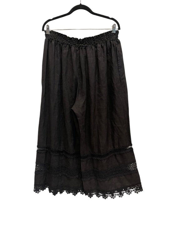 Pants - Johnny Was crop lace cotton black pants Size:XL